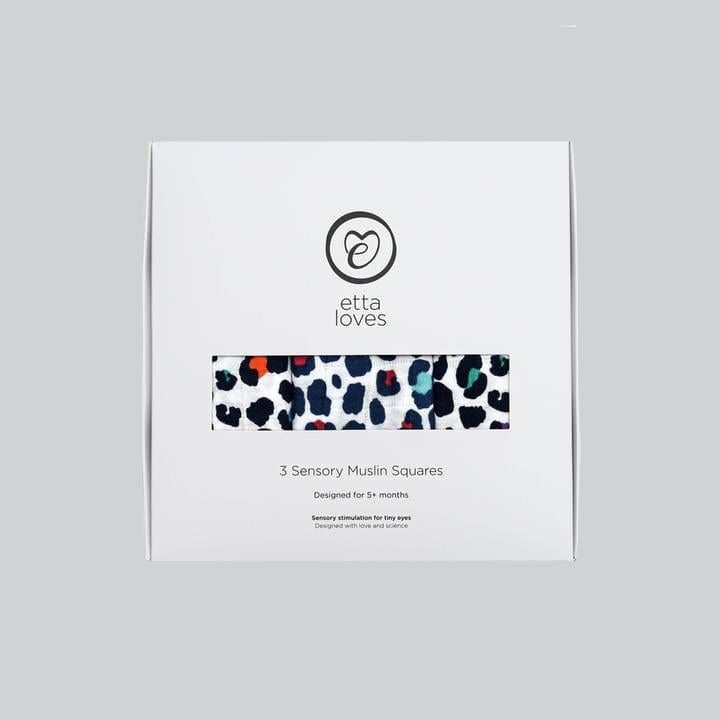 Etta Loves Bamboo Muslin Bamboo Sensory Muslin Squares 3 Pack - Leopard