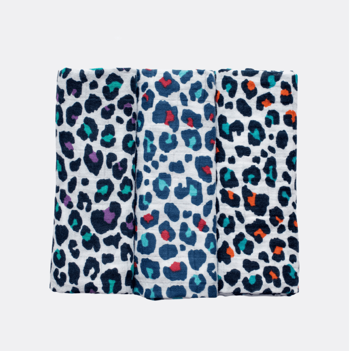 Etta Loves Bamboo Muslin Bamboo Sensory Muslin Squares 3 Pack - Leopard