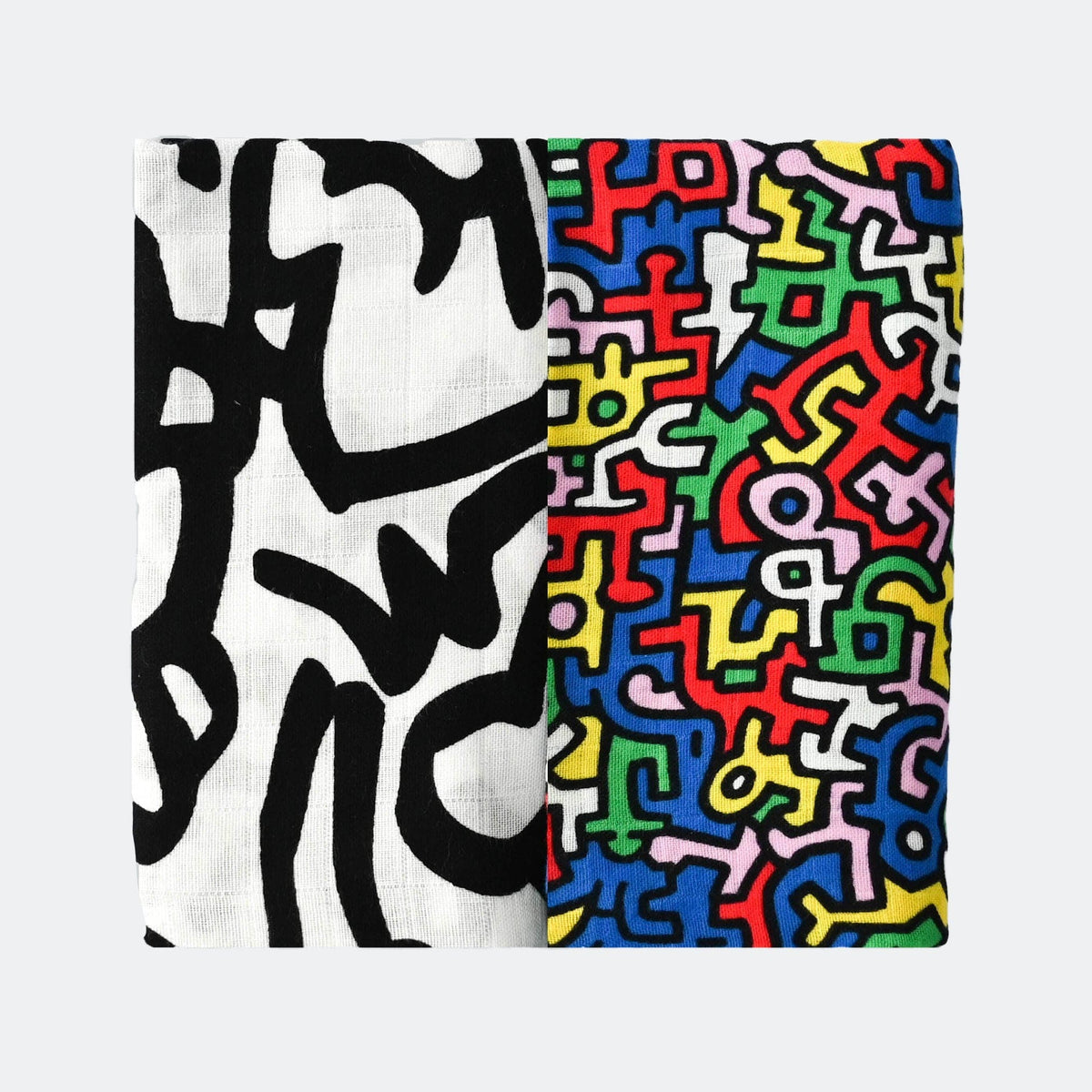 Etta Loves Bamboo Muslin Bamboo Sensory Muslin Squares - Etta Loves x Keith Haring