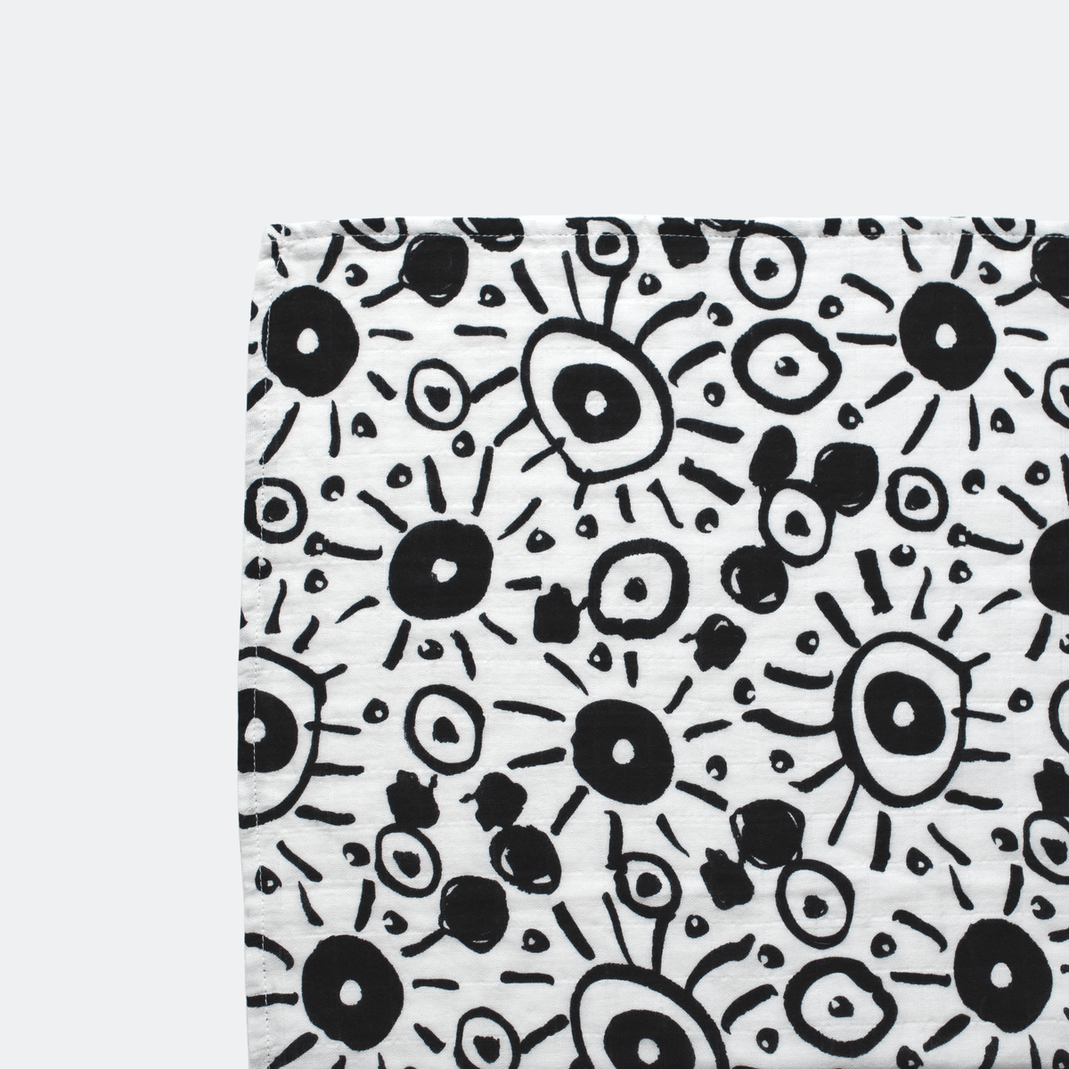 etta loves sensory muslin square with eyes print