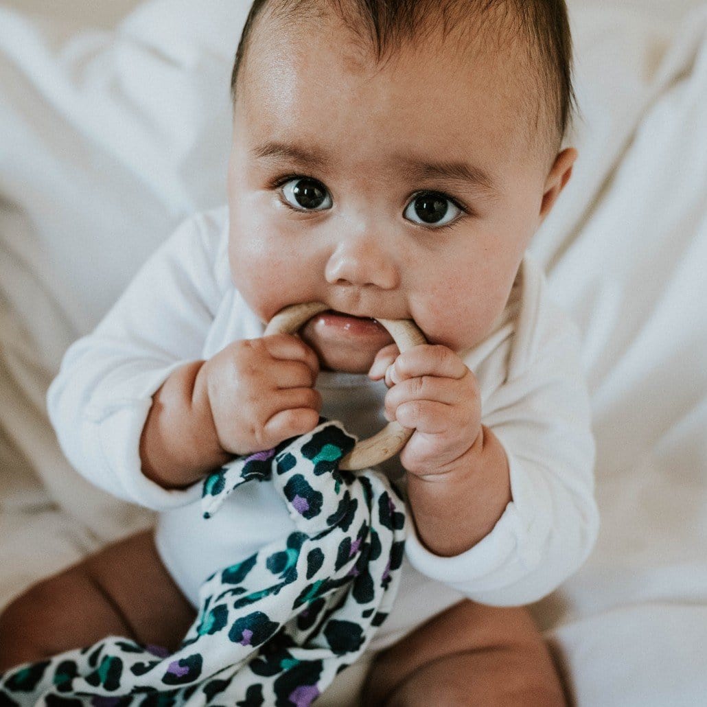 etta loves bamboo muslin teething comforter