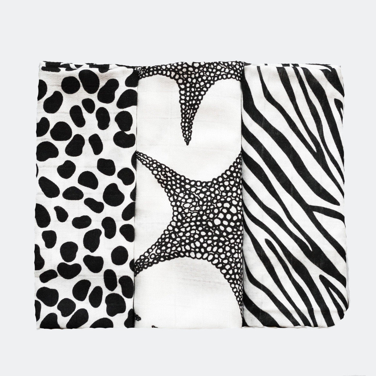 Bamboo Sensory Muslin Squares 3 Pack - Animals - Smallkind