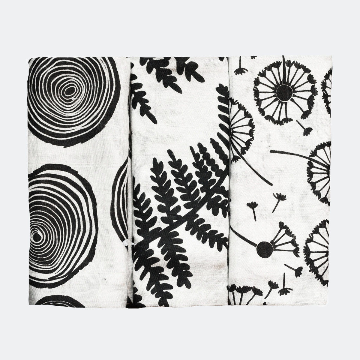 Bamboo Sensory Muslin Squares 3 Pack - Plants