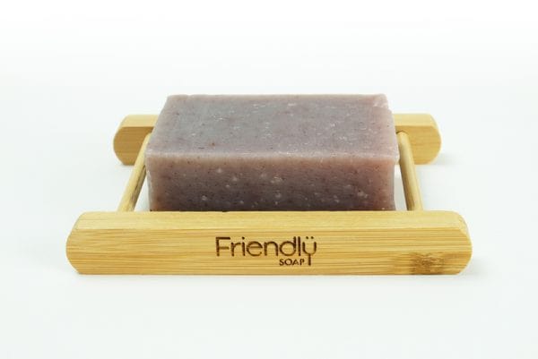 Bamboo Soap Rack with natural soap bar