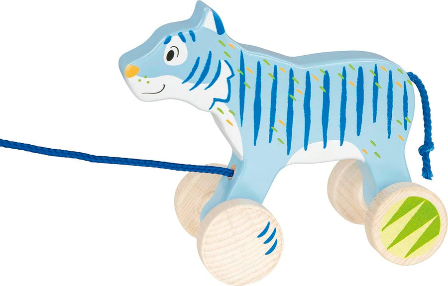 goki pull along blue tiger