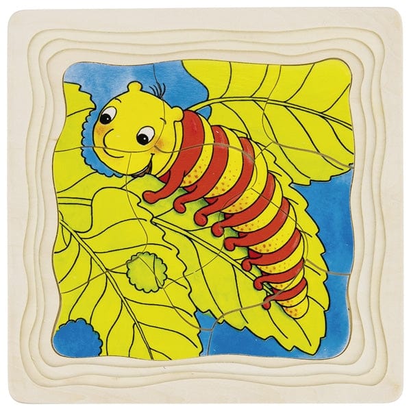 Goki Puzzles Goki Caterpillar + Butterfly Layer Puzzle