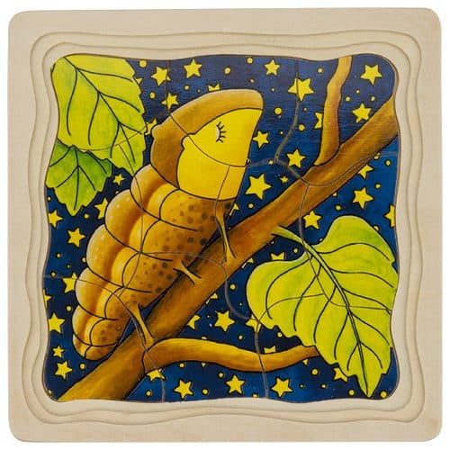 Goki Puzzles Goki Caterpillar + Butterfly Layer Puzzle