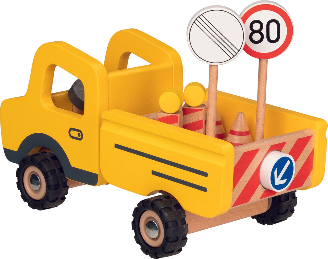 Goki Construction Site Vehicle with Traffic Signs - Smallkind