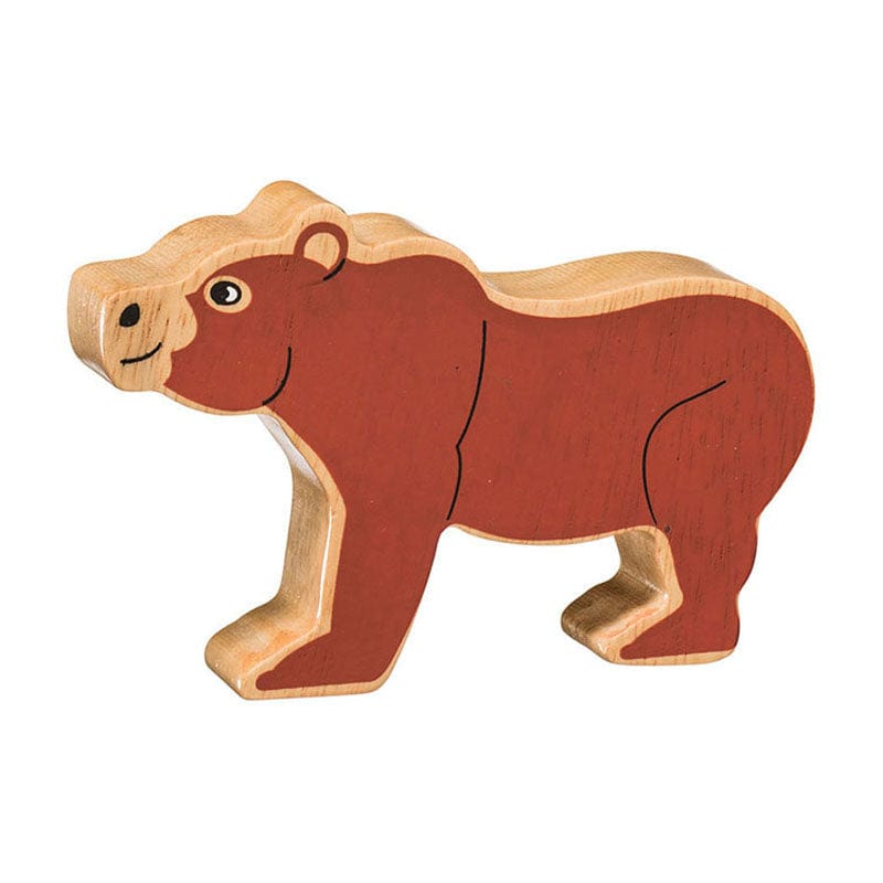 wooden brown bear figure, painted with a natural wood grain edge. Suitable for children from 10 months old.