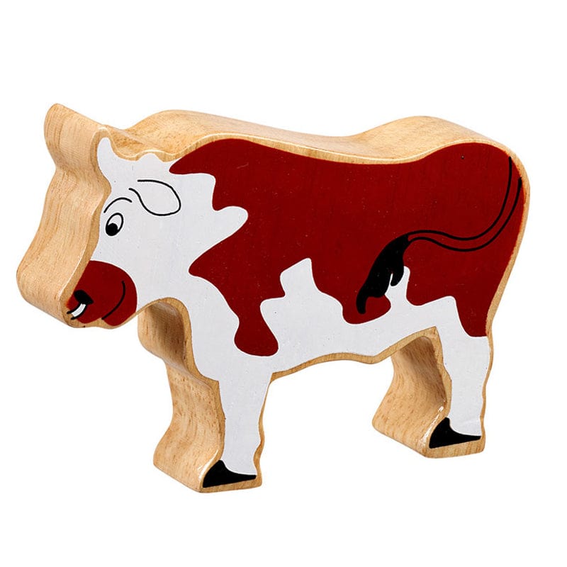 wooden brown bull figure, painted with a natural wood grain edge. Suitable for children from 10 months old.