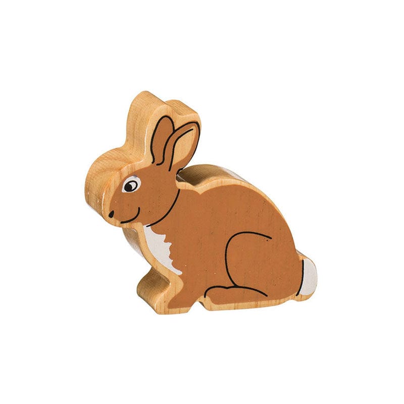 wooden brown rabbit figure, painted with a natural wood grain edge. Suitable for children from 10 months old.