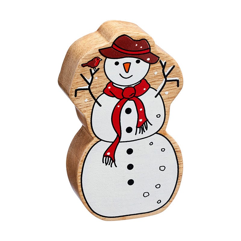wooden snowman figure