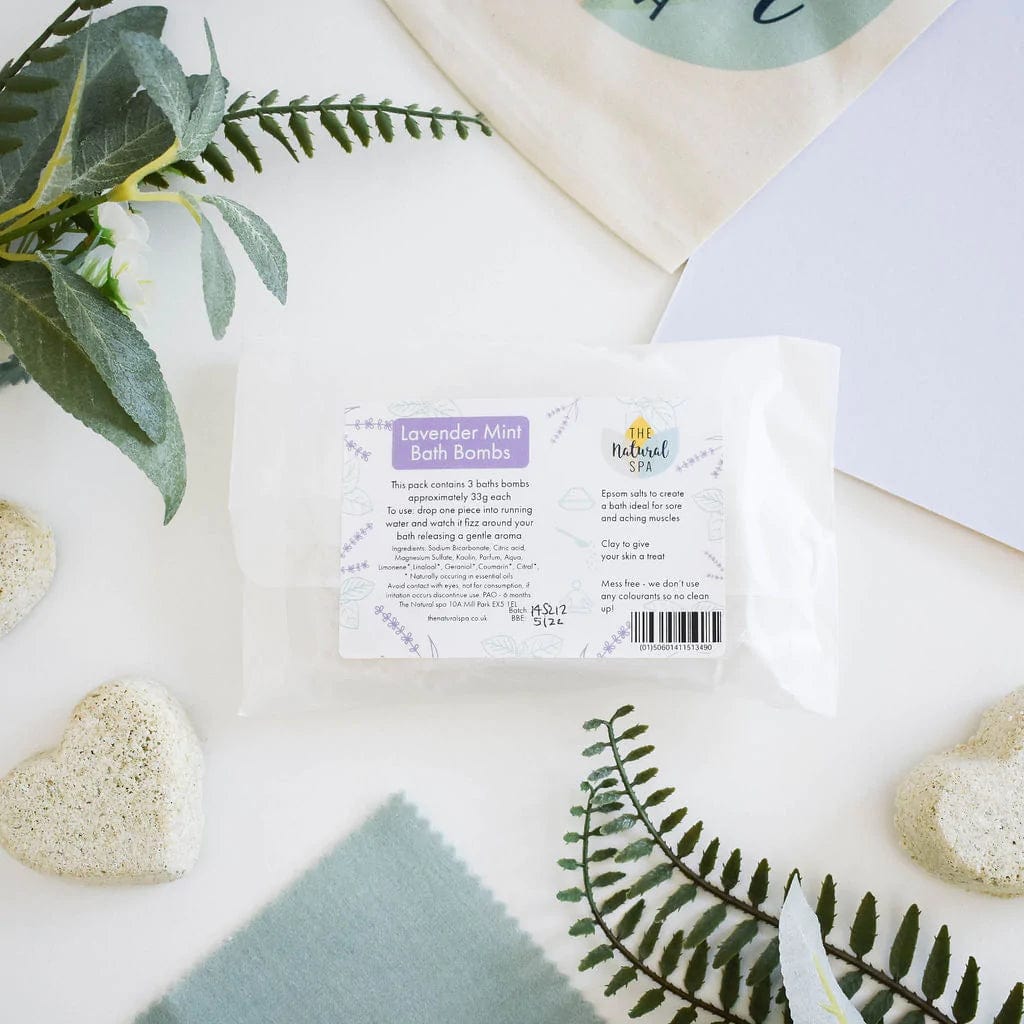 Natural Spa Bath Additives Natural Spa Lavender Mint Bath Bomb 3 Pack