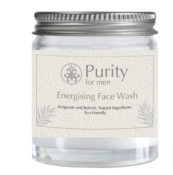 100ml glass jar of Energising Face Wash for Men