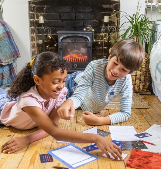 children playing an escape room game