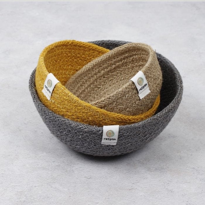 respiin jute mini bowls - beach