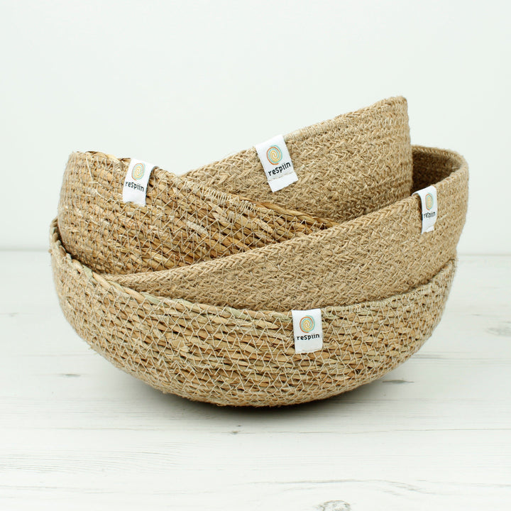 Respiin Natural Jute Bowls in different sizes- Large