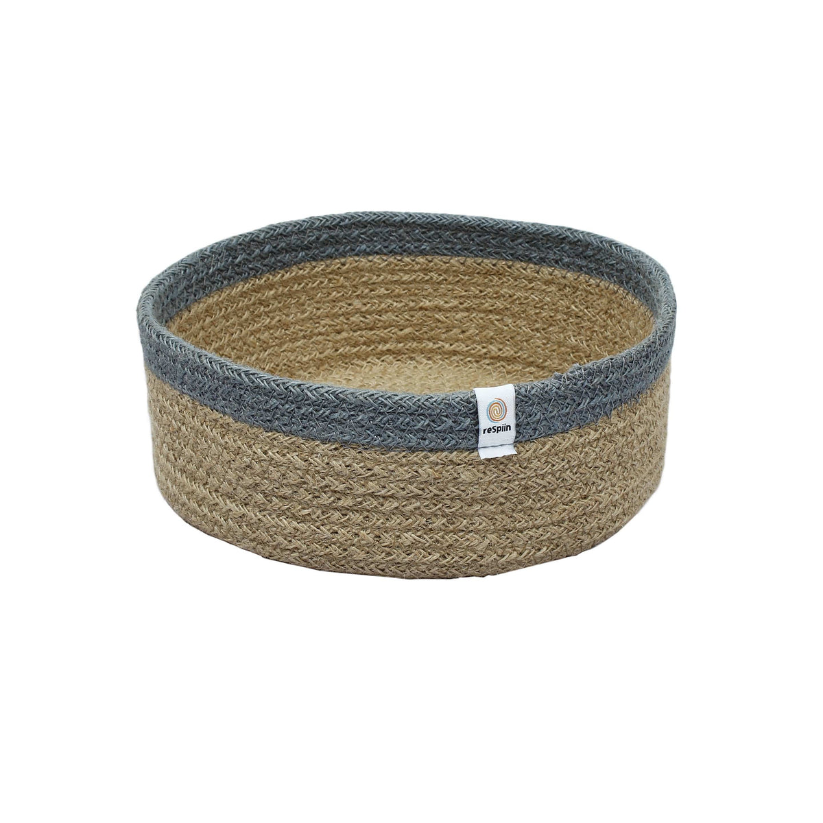Shallow Jute Basket - Medium - Natural Grey - Smallkind