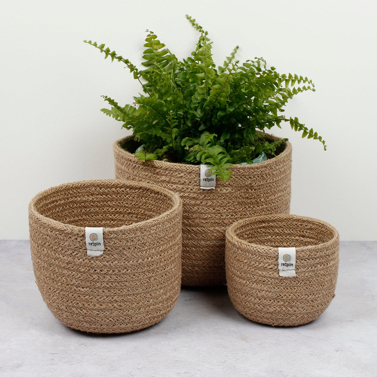 Tall Jute Basket Set - Natural - Smallkind