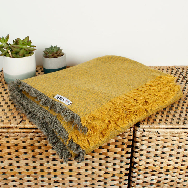 recycled wool throw blanket by respiin
