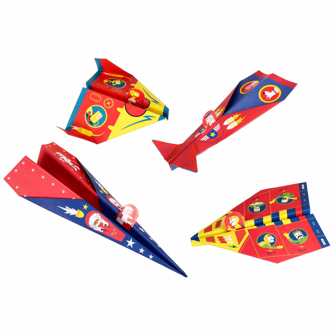 finished planes from the Rex London Origami Origami Paper Planes Craft Set