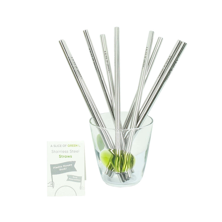 Set of Two Stainless Steel Straws + Brush - Smallkind