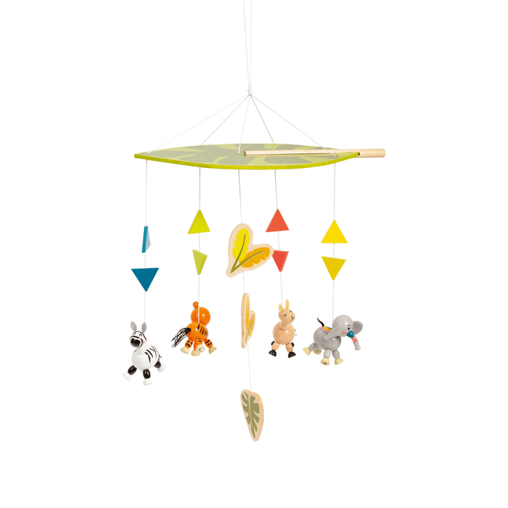wooden jungle animal mobile for baby and childrens rooms