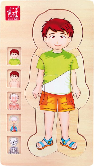Small Foot Wooden Anatomy Puzzle - Boy