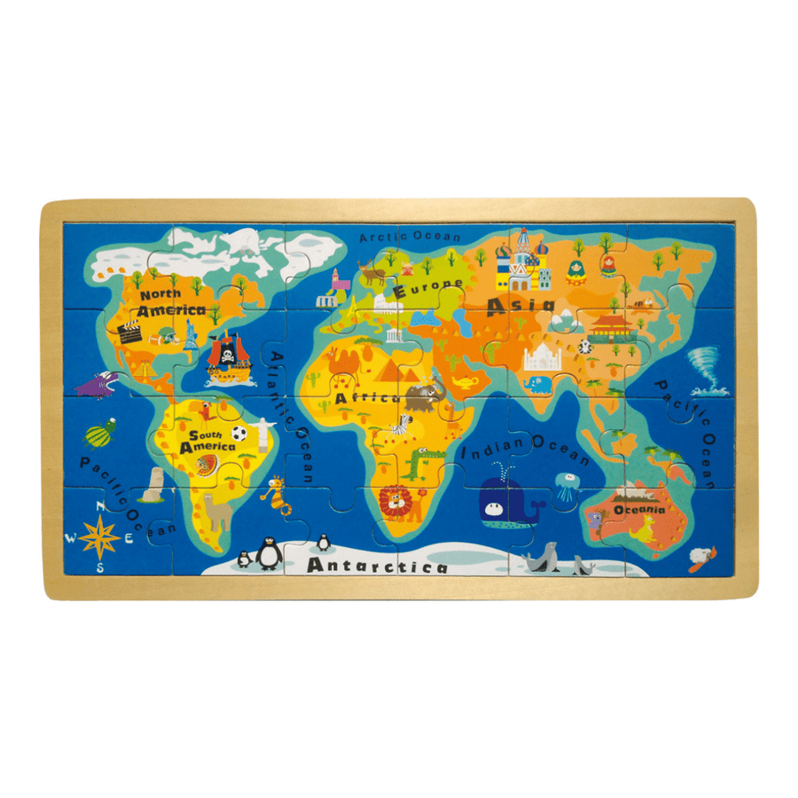 Smaller World Map Small Foot World Map Frame Puzzle | Smallkind