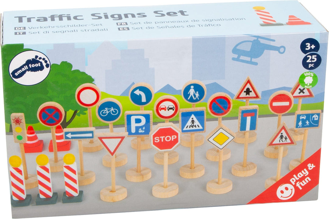 Small Foot Wooden Traffic Signs Set in box
