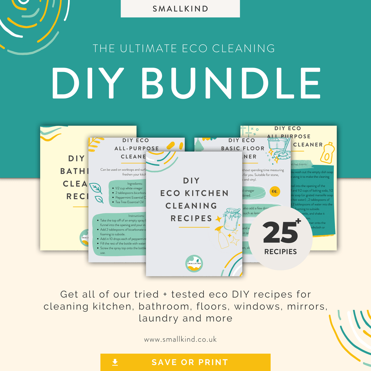 Smallkind Download Eco Cleaning DIY Recipe Guide -  Download Bundle