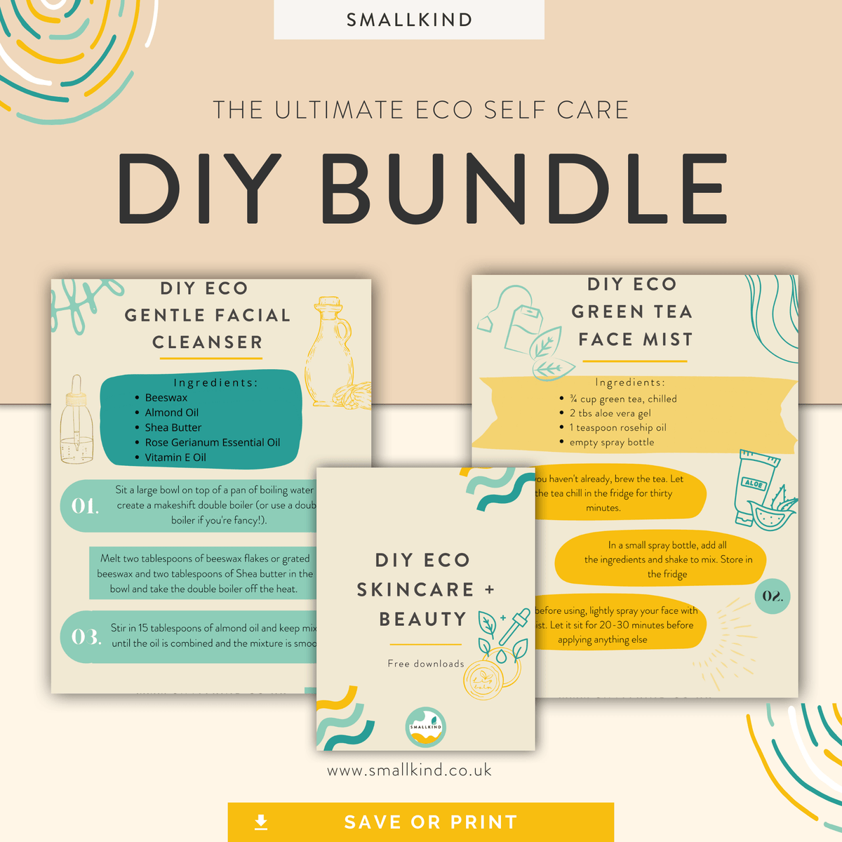 Smallkind Download Eco Skincare + Haircare DIY Recipe Guide