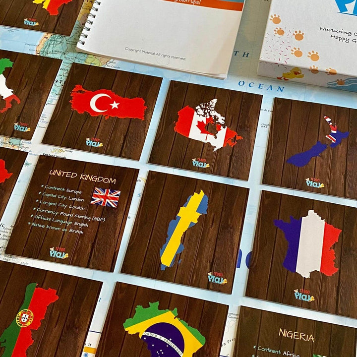 Teddo Play Educational Flash Cards Teddo Play Countries of the World Geography Set