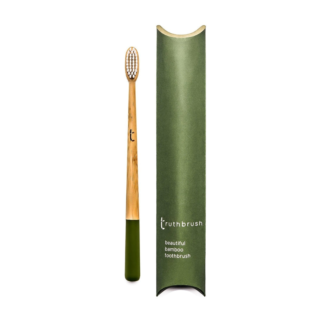 Bamboo Toothbrush - Adult Truthbrush - Olive Green - Smallkind