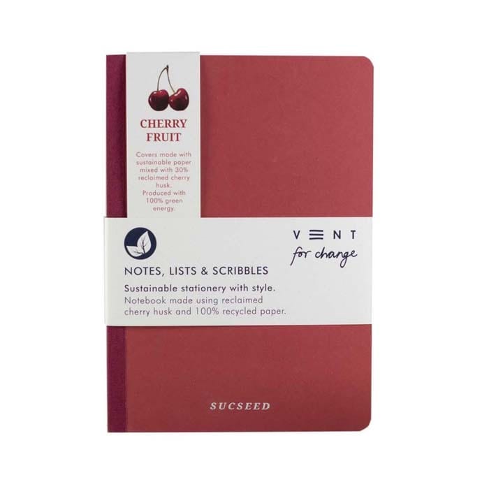 VENT For Change Notebooks & Notepads A5 Reclaimed Cherry Fruit Lined Notebook