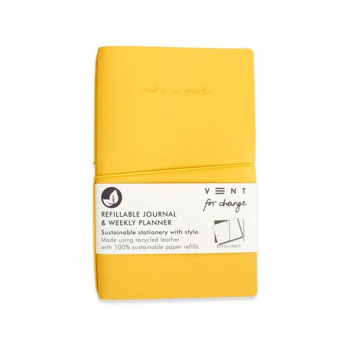VENT For Change Planner VENT Recycled Leather Refillable Journal + Weekly Planner - Yellow